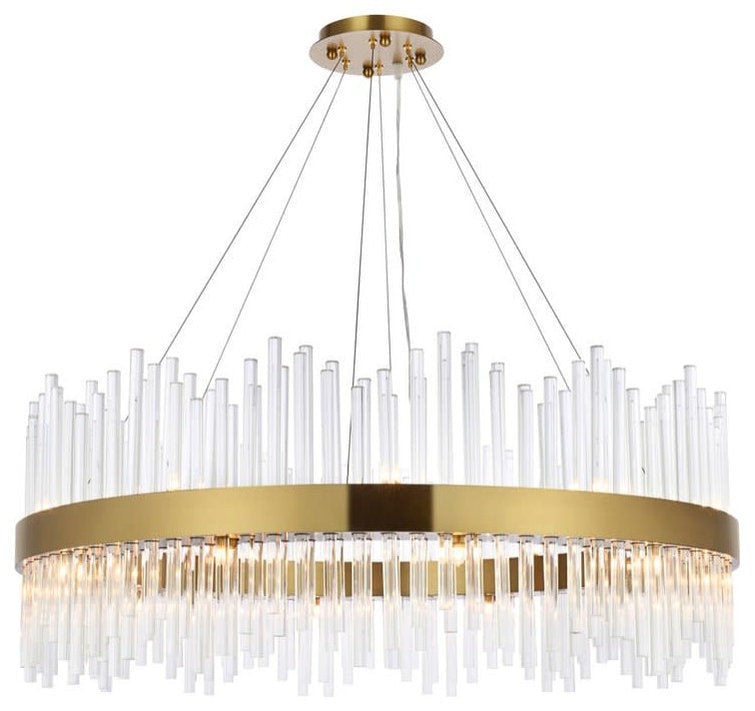 Modern Crystal & Iron Chandelier with G9 Bulbs