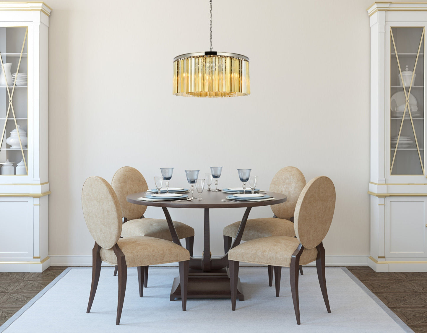 Polished Nickel Transitional Chandelier - 8 Light