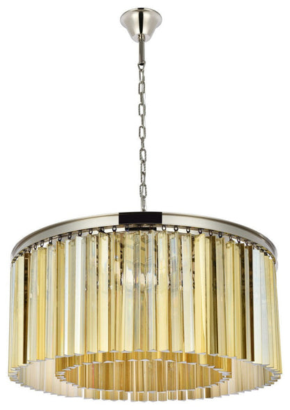 Polished Nickel Transitional Chandelier - 8 Light