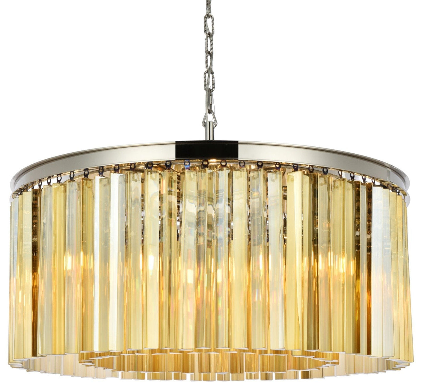 Polished Nickel Transitional Chandelier - 8 Light