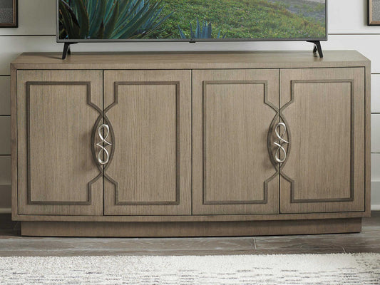 Studio Designs 62-Inch Ash Wood Media Console in Wire-Brushed Dove Gray