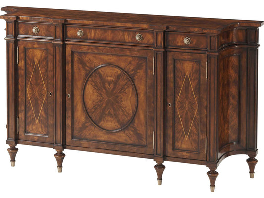 Rep.li.ca Concave Sideboard Cabinet in Flame Figured Mahogany Veneer