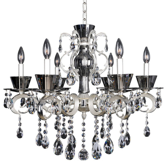 Two-Tone Silver 6-Light Slim-Chrome Chandelier